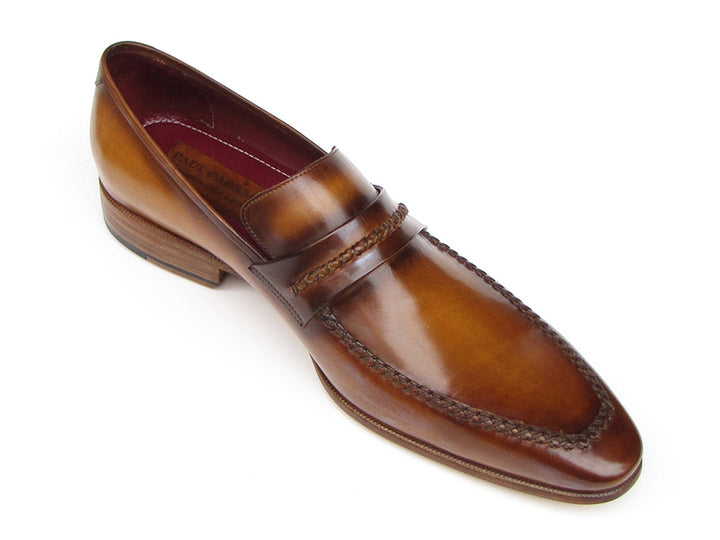 Paul Parkman Men's Loafer Brown Leather Shoes (Id#068) Size 7.5 D(M) US