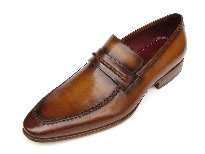 Paul Parkman Men's Loafer Brown Leather Shoes (Id#068) Size 9-9.5 D(M) US