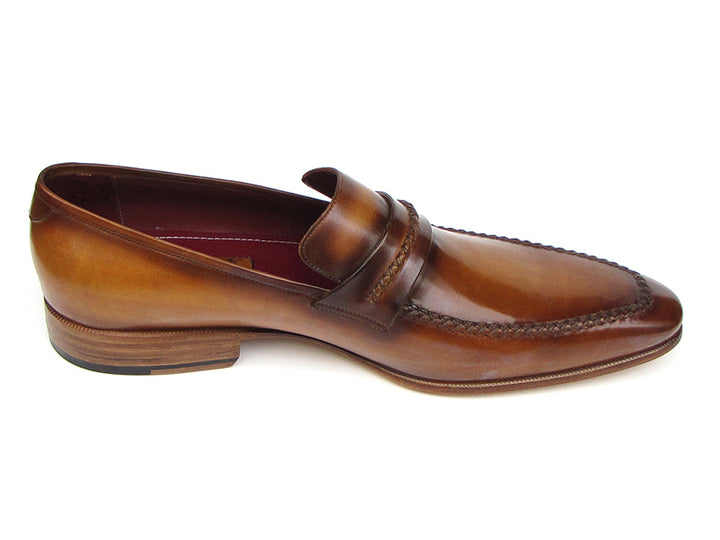 Paul Parkman Men's Loafer Brown Leather Shoes (Id#068) Size 9.5-10 D(M) US