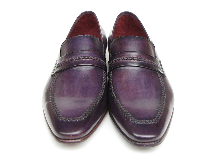 Paul Parkman Men's Purple Loafers Handmade Slip-On Shoes (Id#068) Size 9.5-10 D(M) US