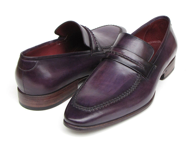 Paul Parkman Men's Purple Loafers Handmade Slip-On Shoes (Id#068) Size 7.5 D(M) US