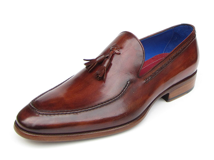 Paul Parkman Men's Tassel Loafer Brown Leather Shoes (Id#073) Size 12-12.5 D(M) US