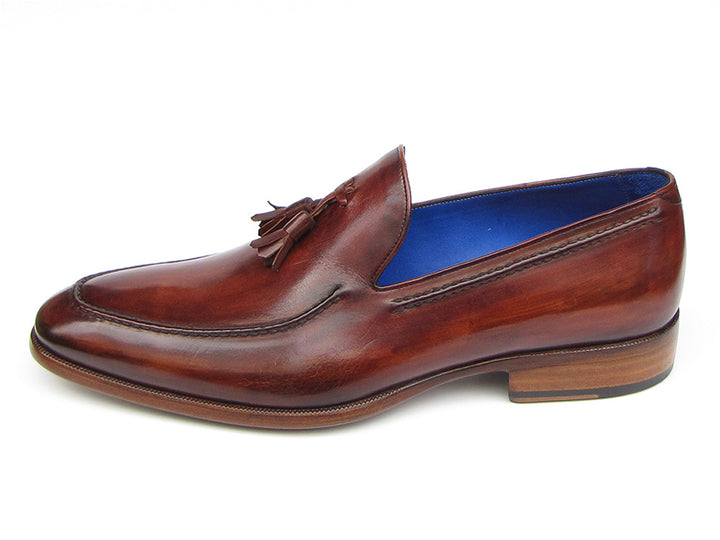 Paul Parkman Men's Tassel Loafer Brown Leather Shoes (Id#073) Size 6 D(M) US
