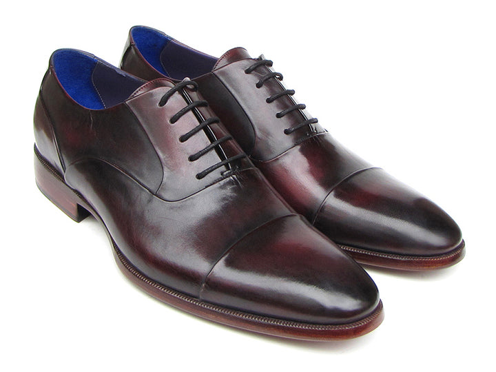 Paul Parkman Men's Captoe Oxfords Black Purple Shoes (Id#074) Size 10.5-11 D(M) US