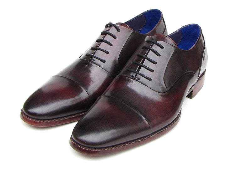 Paul Parkman Men's Captoe Oxfords Black Purple Shoes (Id#074) Size 12-12.5 D(M) US