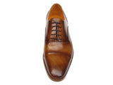 Paul Parkman Men's Captoe Oxfords Brown Leather Shoes (Id#074) Size 8-8.5 D(M) US