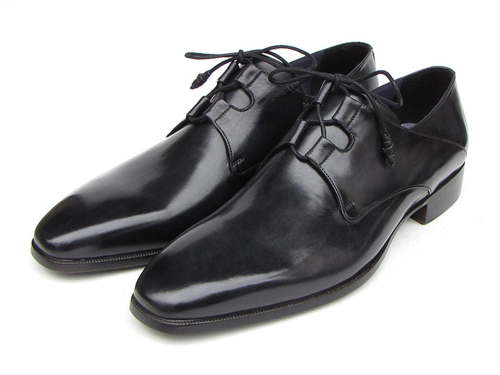 Paul Parkman Men's Ghillie Lacing Plain Toe Black Shoes (Id#076) Size 12-12.5 D(M) US