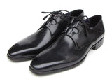 Paul Parkman Men's Ghillie Lacing Plain Toe Black Shoes (Id#076)