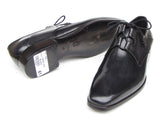 Paul Parkman Men's Ghillie Lacing Plain Toe Black Shoes (Id#076) Size 6 D(M) US
