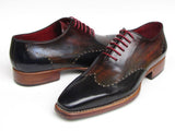 Paul Parkman Men's Wingtip Oxford Goodyear Welted Navy Red Black Shoes (Id#081) Size 11.5 D(M) US