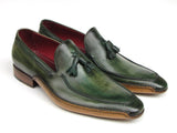 Paul Parkman Men's Side Handsewn Tassel Loafer Green Shoes (Id#082) Size 8-8.5 D(M) US