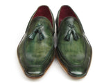 Paul Parkman Men's Side Handsewn Tassel Loafer Green Shoes (Id#082) Size 9.5-10 D(M) US