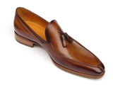 Paul Parkman Men's Tassel Loafer Camel & Brown Hand-Painted Shoes (Id#083) Size 9.5-10 D(M) US