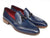 Paul Parkman Men's Tassel Loafer Blue Hand Painted Leather Shoes (Id#083)