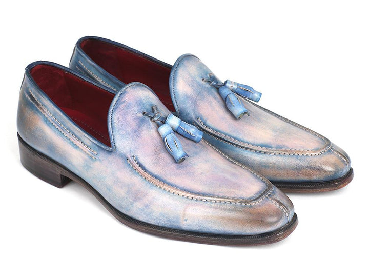 Paul Parkman Tassel Loafers Lila Hand-Painted Shoes (ID#083-LIL) Size 9-9.5 D(M) US