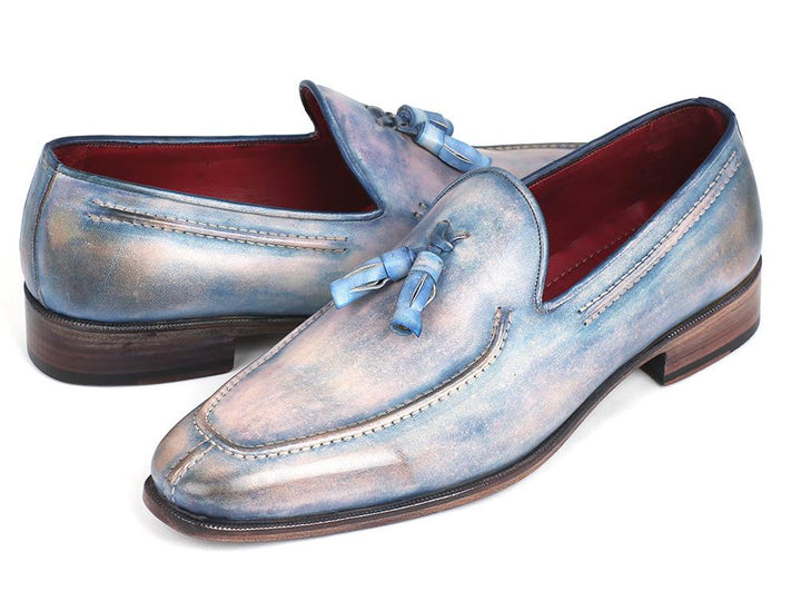 Paul Parkman Tassel Loafers Lila Hand-Painted Shoes (ID#083-LIL) Size 8-8.5 D(M) US