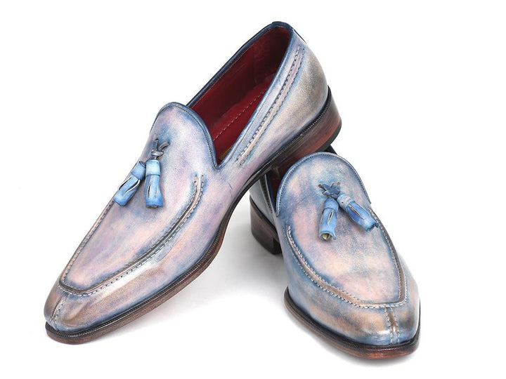 Paul Parkman Tassel Loafers Lila Hand-Painted Shoes (ID#083-LIL) Size 7.5 D(M) US