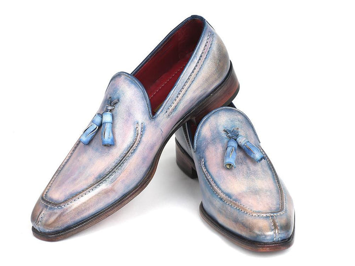 Paul Parkman Tassel Loafers Lila Hand-Painted Shoes (ID#083-LIL) Size 6 D(M) US