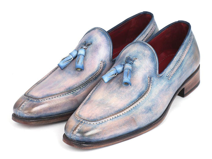Paul Parkman Tassel Loafers Lila Hand-Painted Shoes (ID#083-LIL) Size 6.5-7 D(M) US