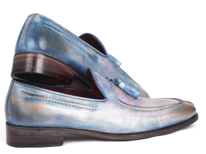 Paul Parkman Tassel Loafers Lila Hand-Painted Shoes (ID#083-LIL) Size 11.5 D(M) US