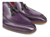 Paul Parkman Men's Tassel Loafer Purple Hand Painted Leather Shoes (Id#083) Size 9.5-10 D(M) Us