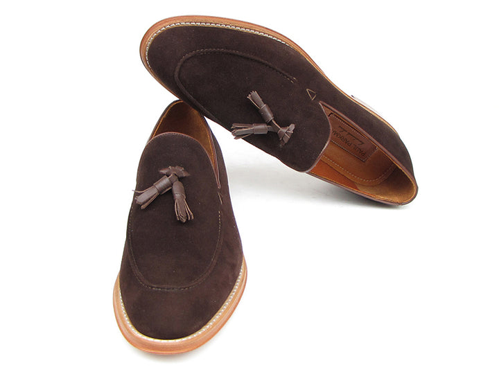 Paul Parkman Men's Tassel Loafer Brown Suede Shoes (Id#087) Size 8-8.5 D(M) US