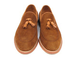 Paul Parkman Men's Tassel Loafer Tobacco Suede Shoes (Id#087) Size 7.5 D(M) US