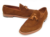 Paul Parkman Men's Tassel Loafer Tobacco Suede Shoes (Id#087) Size 11.5 D(M) US