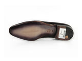 Paul Parkman Men's Loafer Black & Gray Hand-Painted Leather Shoes (Id#093) Size 7.5 D(M) Us