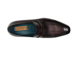 Paul Parkman Men's Loafer Black & Gray Hand-Painted Leather Shoes (Id#093) Size 6 D(M) Us