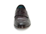 Paul Parkman Men's Loafer Black & Gray Hand-Painted Leather Shoes (Id#093) Size 11.5 D(M) Us