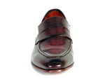 Paul Parkman Men's Loafer Purple & Black Hand-Painted Leather Shoes (Id#093) Size 7.5 D(M) Us