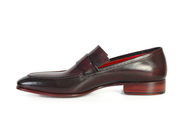 Paul Parkman Men's Loafer Purple & Black Hand-Painted Leather Shoes (Id#093) Size 13 D(M) Us