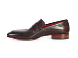 Paul Parkman Men's Loafer Purple & Black Hand-Painted Leather Shoes (Id#093) Size 8-8.5 D(M) Us