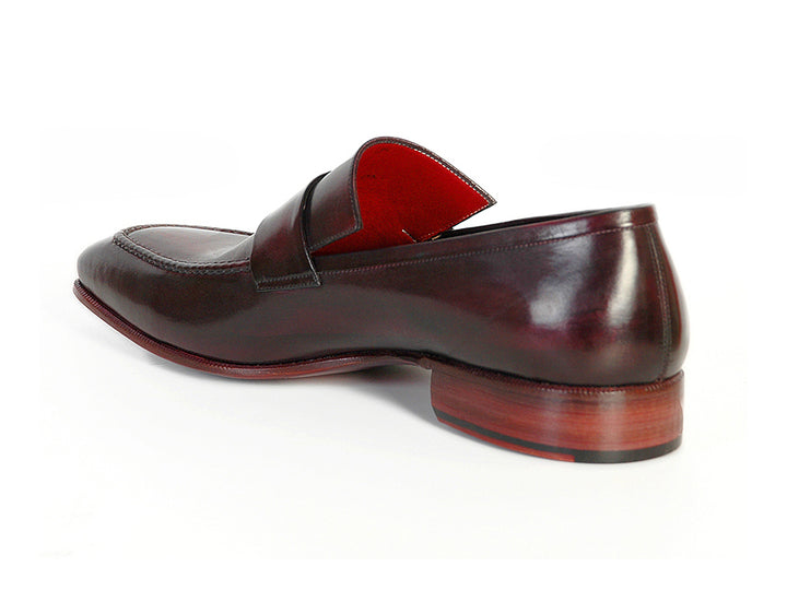 Paul Parkman Men's Loafer Purple & Black Hand-Painted Leather Shoes (Id#093) Size 9.5-10 D(M) Us