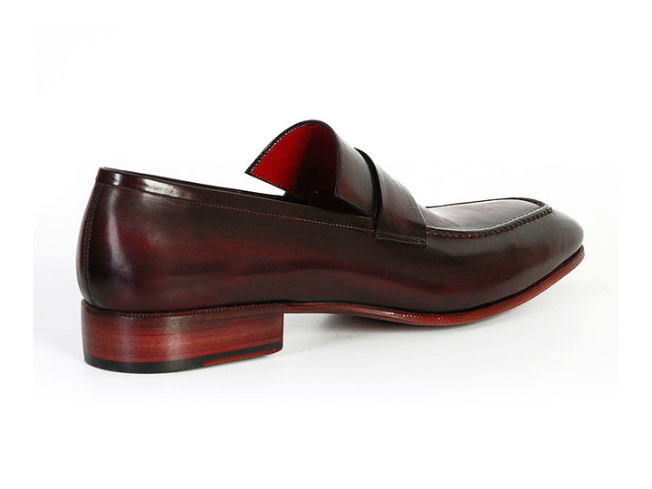 Paul Parkman Men's Loafer Purple & Black Hand-Painted Leather Shoes (Id#093) Size 6.5-7 D(M) Us