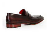 Paul Parkman Men's Loafer Purple & Black Hand-Painted Leather Shoes (Id#093) Size 12-12.5 D(M) Us