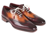 Paul Parkman Bordeaux & Camel Wingtip Oxfords Shoes (ID#097BY30) Size 9.5-10 D(M) US