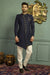 Asymmetrical Navy Indian Wedding Indo-Western Sherwani for Men -IW47815SNT