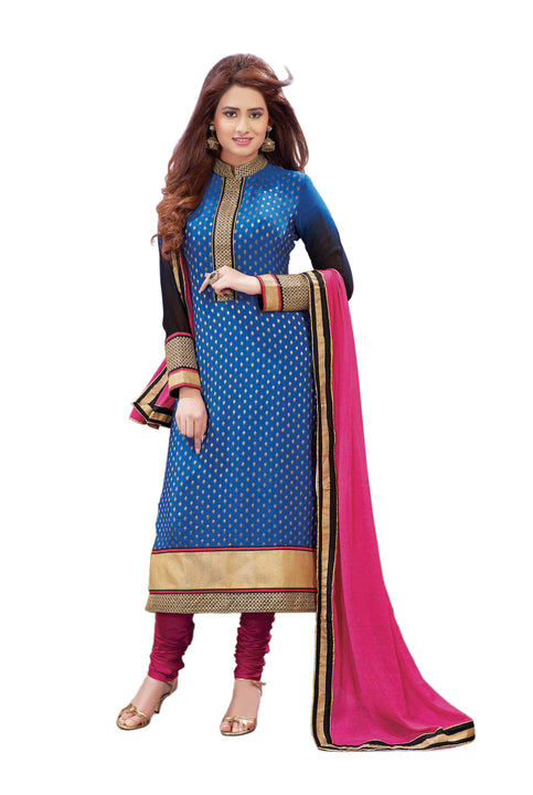 Charming Blue and Pink Kurti Churidar