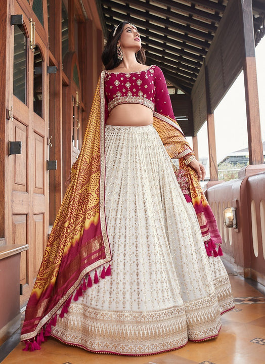 Graceful Embroidered Designer Lehenga Choli With Designer Dupatta SNT-60001