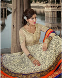 Gorgeous Beige and Orange Long Anrakali  (D. No. 101)