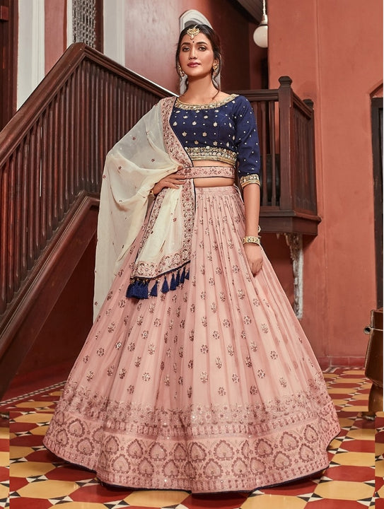 Mesmerizing Embroidered Designer Lehenga Choli With Ethnic Designer Dupatta SNT-60002