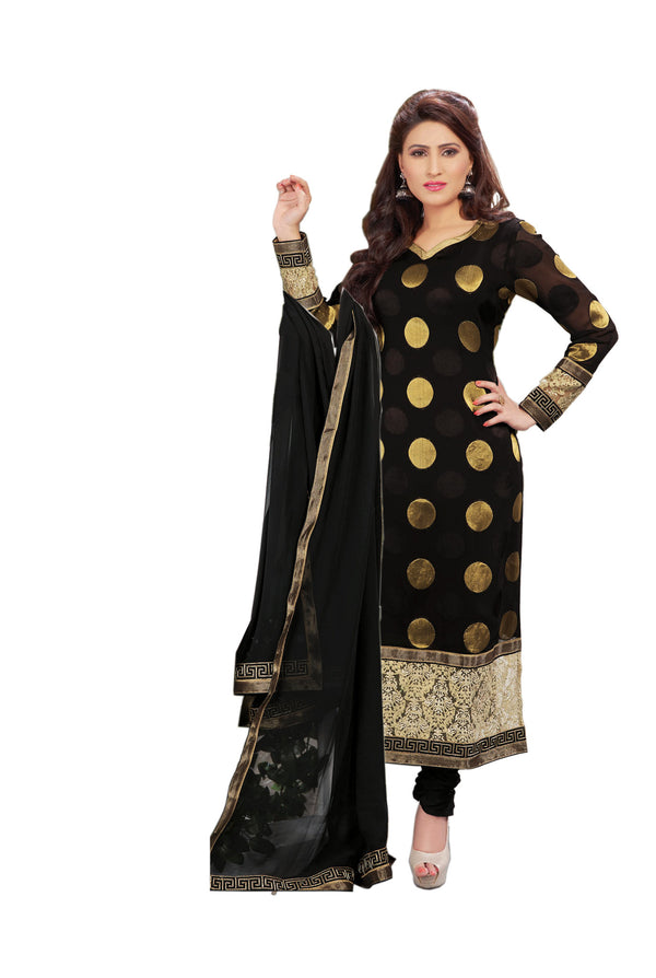 Stunning Black and Gold Kurti Churidar