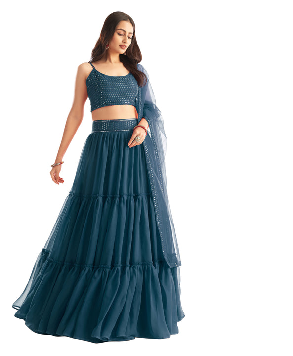 Teal Blue Fancy Sequence Georgette Lehenga Set With Soft Net Dupatta ENGG-1060C Teal Blue Fancy Sequence Georgette Lehenga Set With Soft Net Dupatta ENGG-1060C