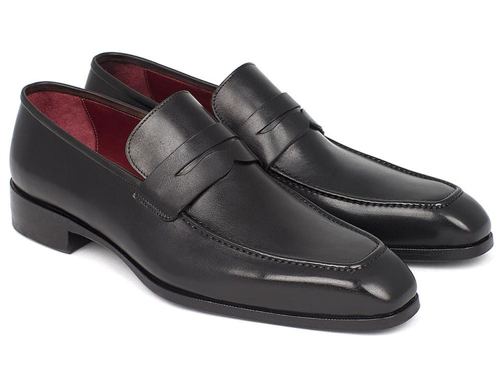 Paul Parkman Men's Penny Loafer Black Calfskin Shoes (ID#10BLK29) Size 6.5-7 D(M) US