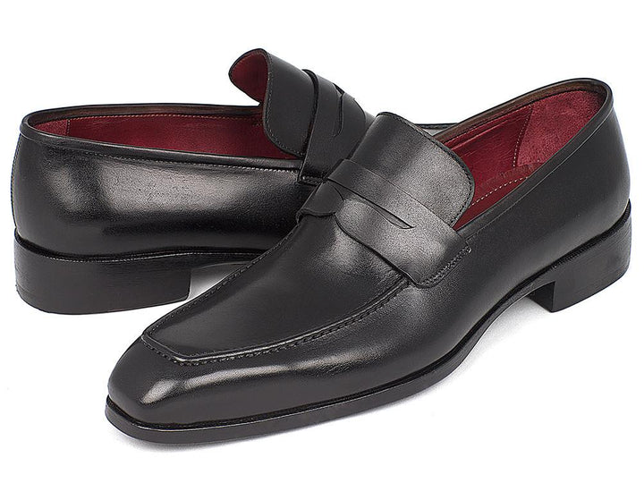 Paul Parkman Men's Penny Loafer Black Calfskin Shoes (ID#10BLK29) Size 9-9.5 D(M) US