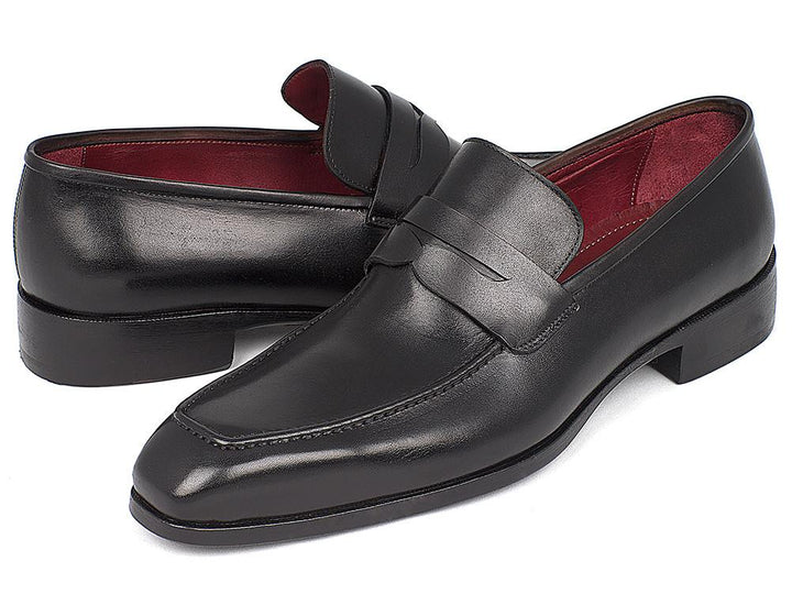 Paul Parkman Men's Penny Loafer Black Calfskin Shoes (ID#10BLK29) Size 6.5-7 D(M) US