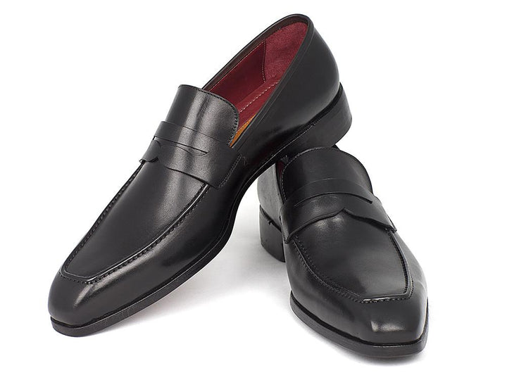 Paul Parkman Men's Penny Loafer Black Calfskin Shoes (ID#10BLK29) Size 6.5-7 D(M) US