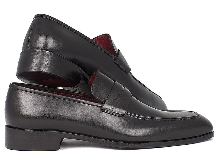 Paul Parkman Men's Penny Loafer Black Calfskin Shoes (ID#10BLK29)